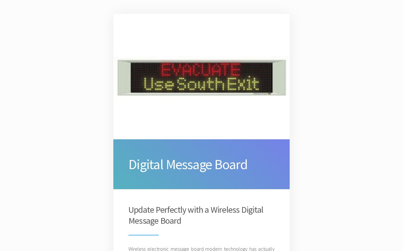 Wireless Digital Message Boards